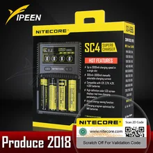 NITECORE SC4 превосходное автомобильное зарядное устройство для литий-ионных IMR LiFePO4 Ni-MH(NiCd) 18650 17650 17670 16340 14500 батареи Макс 3 А с одним слотом