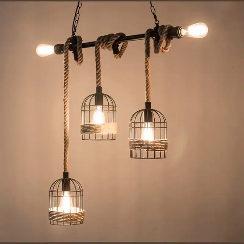 Vintage Retro Rope Light Creative Loft Industrial Lamp For Restaurant Coffee E27