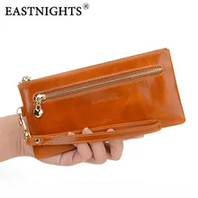 EASTNIGHTS 2017 nouvelles femmes en cuir véritable de vache cru portefeuilles dames embrayage sacs femmes marque bourse TW1190
