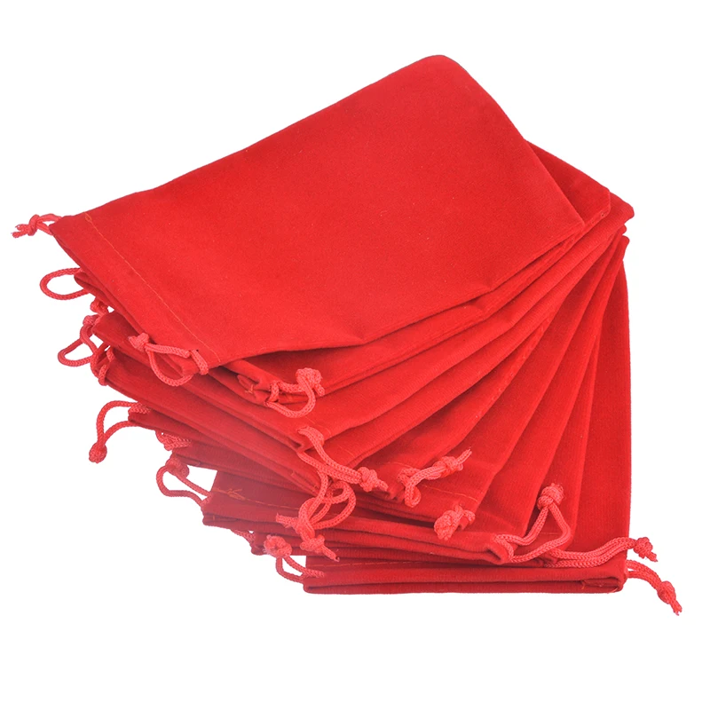 New Jewelry Bags 10PCs Red Velvet Bags Bracelet & Beads Storage