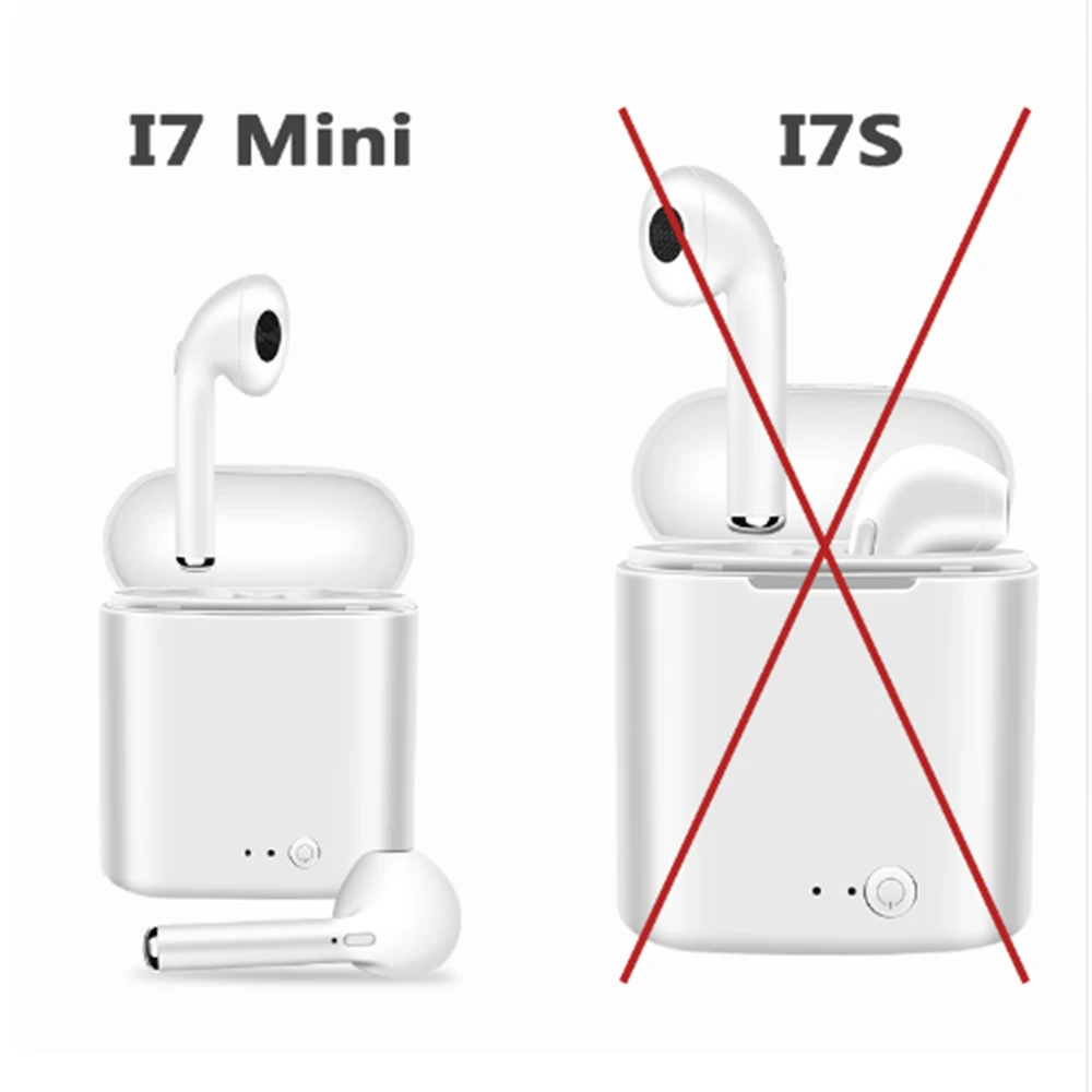 

i7 Mini TWS Wireless Bluetooth Earphone Stereo Earbud Headset For Iphone X 8 Smart Phone Headphones air pods With Charging box