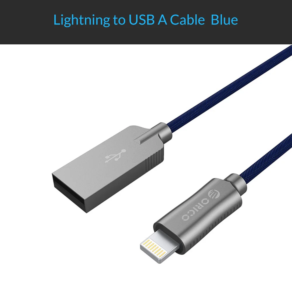 ORICO LTU Lightning USB кабель для iPhone 3 фута 100 см 2,4 A кабель для быстрой зарядки для iPhone 6 7 power Line Plus - Цвет: Blue LTU