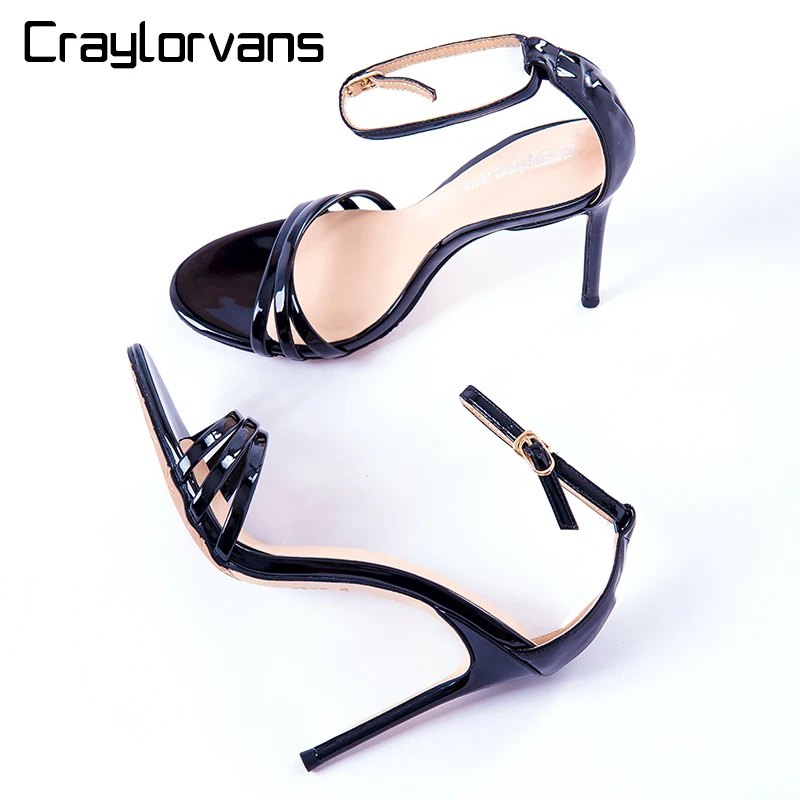 Craylorvans Woman Shoes 2017 summer Black Women Sandals Elegant Sandal Heels Thick High Heels Sandals Sandalias De Salto Alto