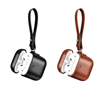 

Genuine Leather Case for Apple Airpods Vintage Charging Box Protective Cover Case with Sling for Airpods