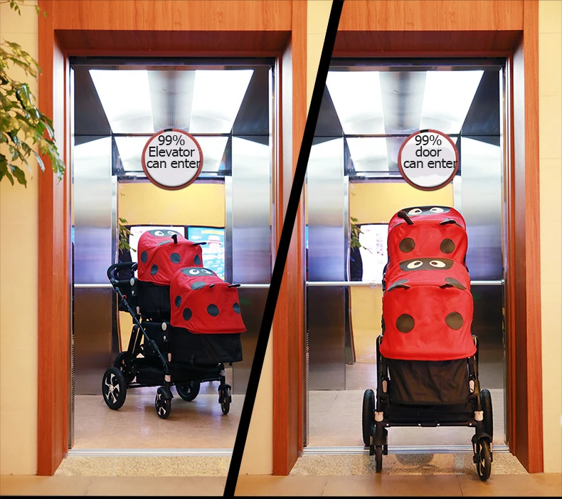 Детская коляска для близнецов, черный светильник, многофункциональная детская коляска, двойная детская коляска из алюминиевого сплава