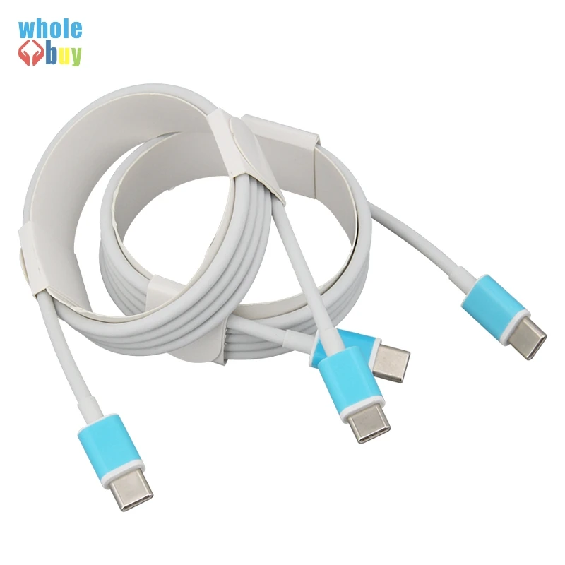 US $430.07 300pcslot Wholesale White Round TypeC to TypeC 8pin to Type C Data Sync Charging Cable for iphone XS Samsung S8 DELL XPS13