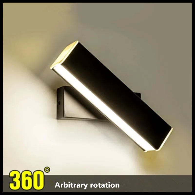 

Nordic wrought iron bedside lamp bedroom aisle simple modern creative study can be rotated to adjust LED reading wall lamp