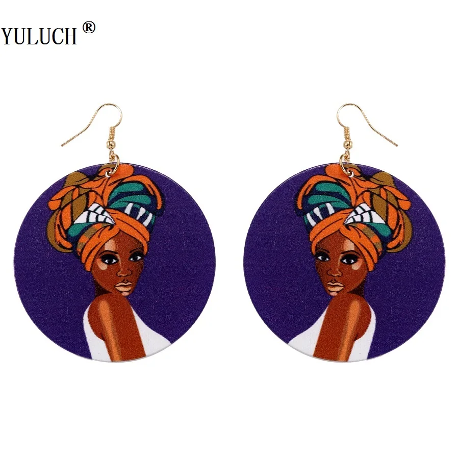 

YULUCH 1 Pair Retail Natural African Wooden Earring Handmade African Woman Wooden Earrings Personalized Style For Girls Latest