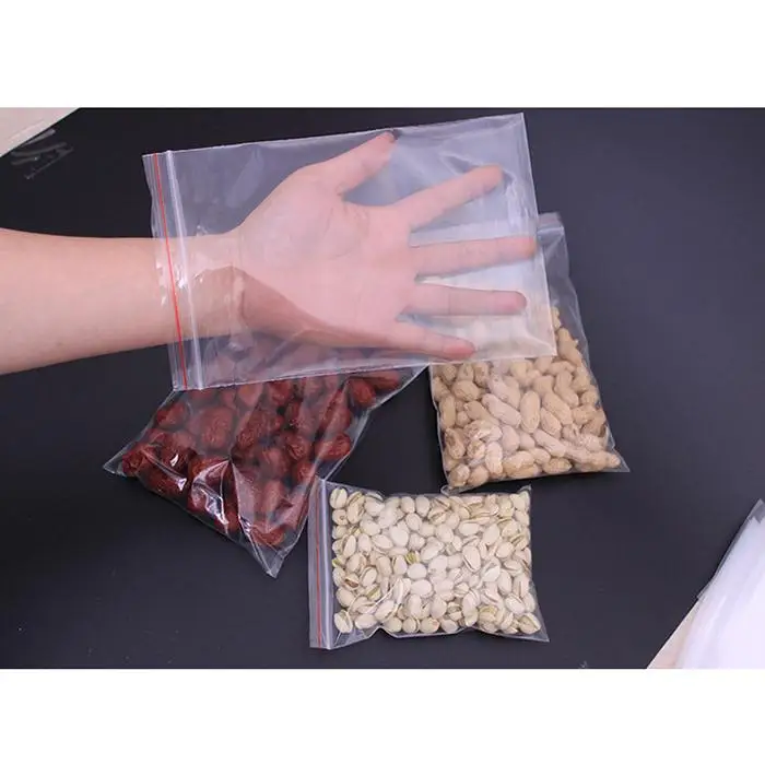 100pcs Resealable Plastic Seal Ziplock Bags Self Adhesive Clear