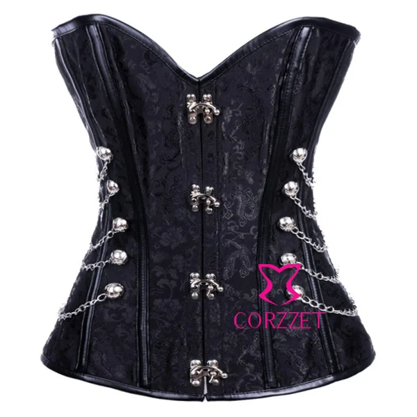 Sexy Strapless Corsets Steel Bone Overbust Black Gothic Corset