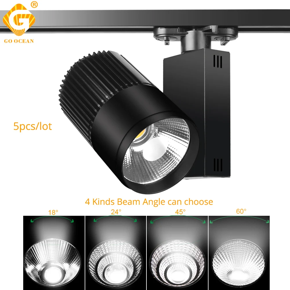 

Track Lighting Rail Spot 40W Aluminum Clothing Shoe Store Exhibition Industrial Lamp Cob LED Tracking Fixture Spotlight Lights