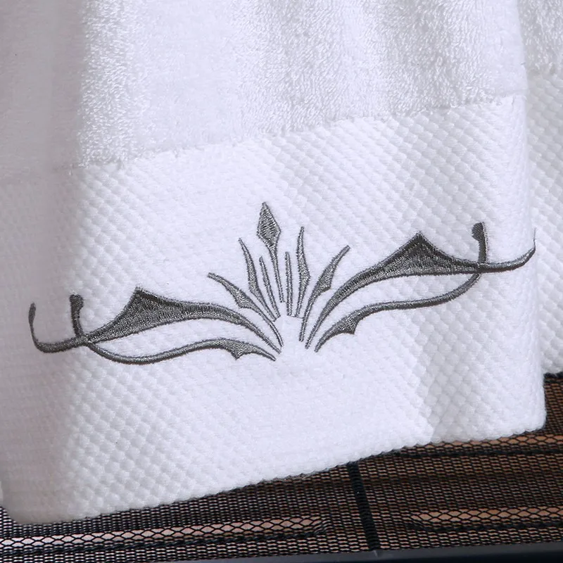 5 Star Hotel Luxury Embroidery White Bath Towel Set Cotton Large Beach Towel Brand Absorbent Quick-drying Bathroom Towel