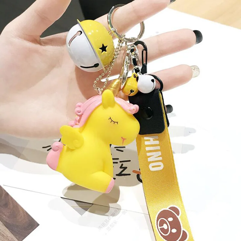 

20pcs/lot Baby Shower Party Favors Guest Giveaway Unicorn With Bell Plush Ball Keychains Bag Decoration For Wedding Souvenir