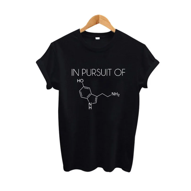 

IN PURSUIT OF Women's T-shirt Seratonin Chemistry Teacher T Shirt Womens Apparel Graphic Tee Science Geek Funny Tops