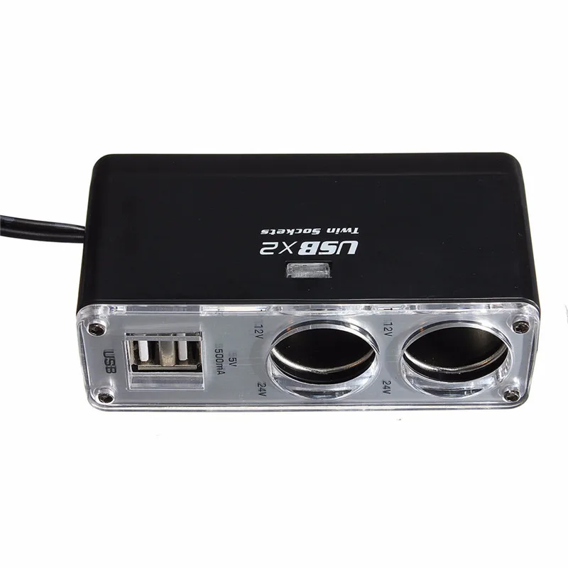 Автомобильный адаптер питания с 2 портами USB сплиттер для прикуривателя зарядное