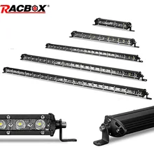 Barre d'éclairage de travail à faisceau unique LED, 7, 10, 13, 20 pouces, 18w, 36w, 54w, pour quad SUV