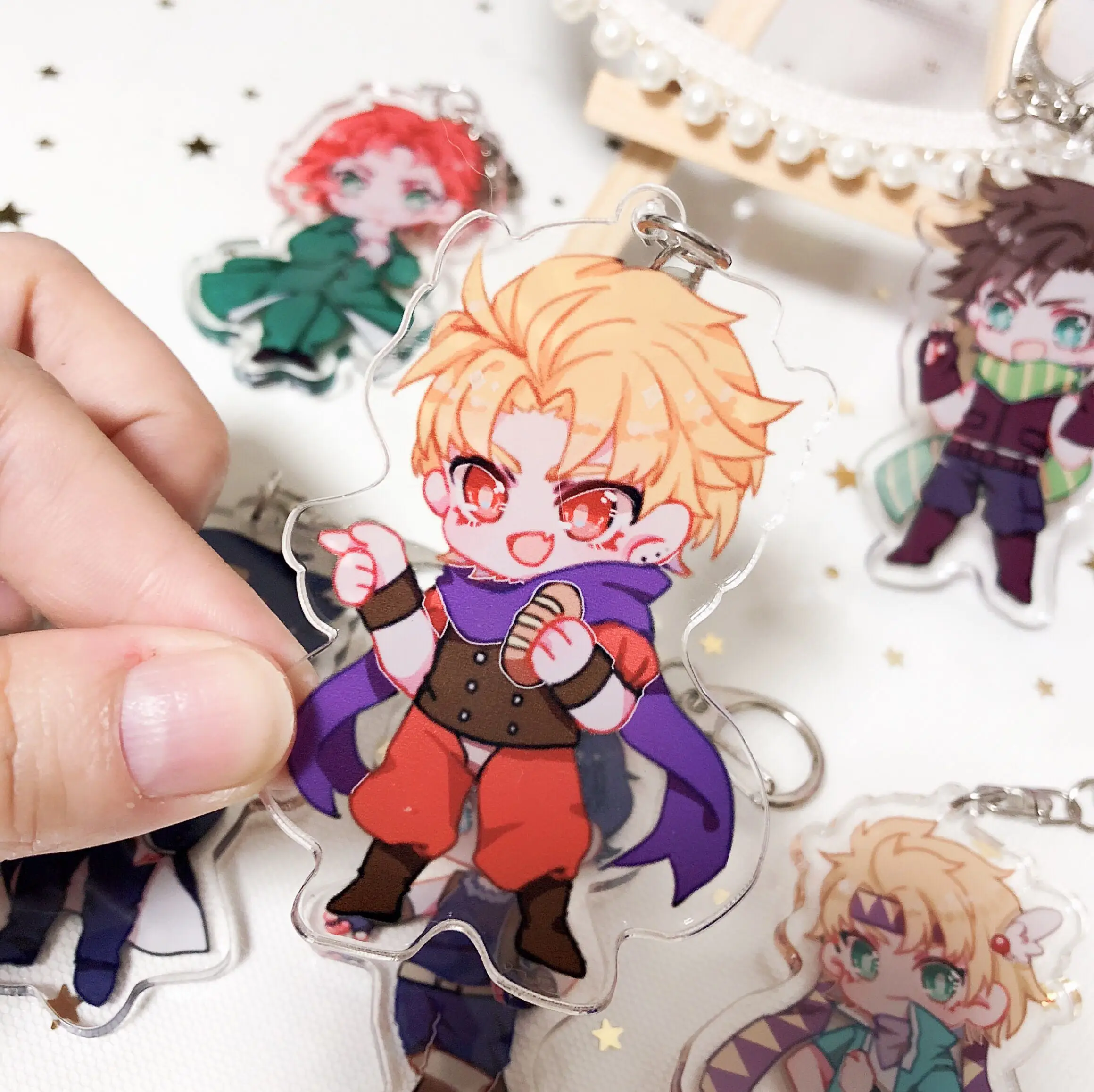 Аниме приключения Джоджо Цезарь Kakyoin Джозеф Joesta Kujo брелок Косплэй акрил Рисунок
