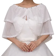 Vivian's Bridal летнее свадебное платье невесты шаль тонкое Двухслойное женское вечернее платье накидка белый алмаз кружева Свадебный жакет, болеро