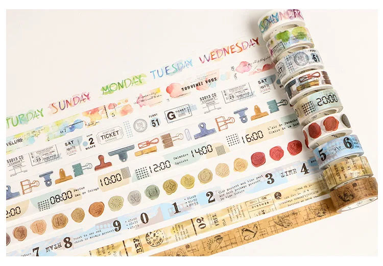 

Vintage Time story Bill ticket sealing wax Bookend decoration washi tape DIY planner scrapbooking masking tape escolar 20 style