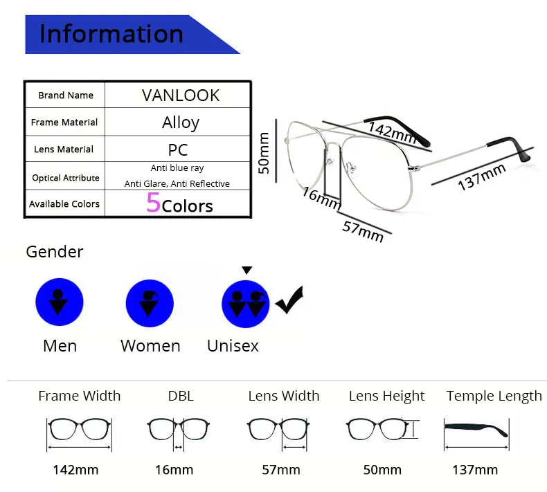 Women Men Transparent Spectacles Computer Glasses Fashion Anti Blue Ray Clear Lens Metal Frame Eyeglasses Oculos De Grau Female