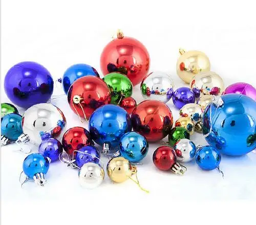 Bolas de árbol de Navidad adornos cuerdas árbol de Navidad colgante fiesta ornamento decoración de Navidad 30mm suministros de fiesta regalo