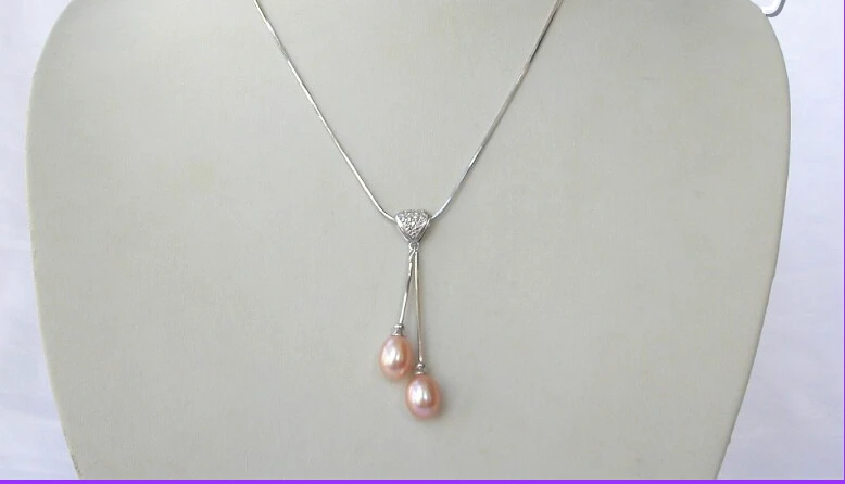 

>>>>stunning big 11mm baroque pink freshwater cultured pearl necklace pendant m456