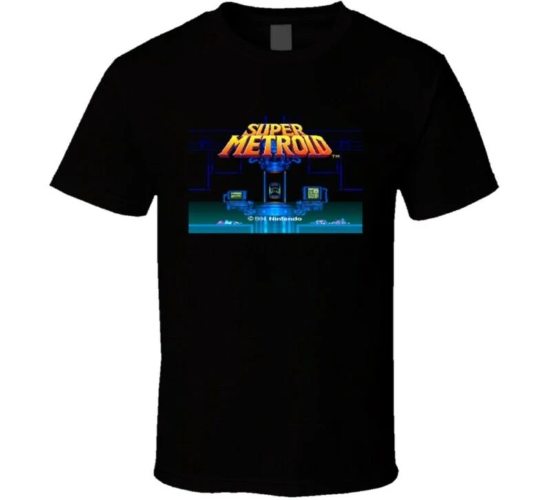 Супер Метроид Игра Intro Snes Ретро видео игра футболка | Мужская одежда