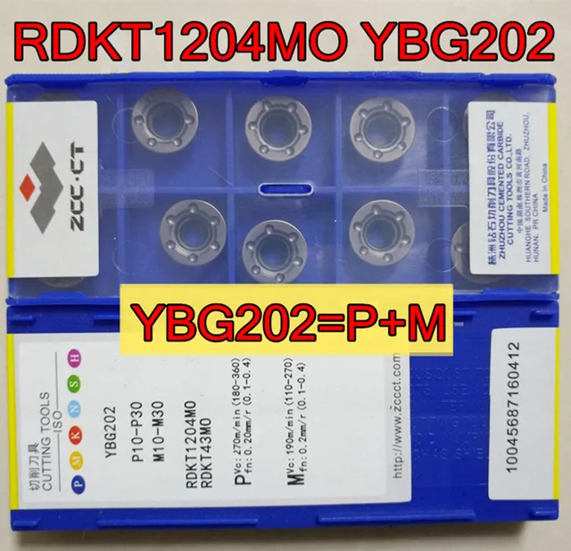 RDKT1204MO YBG202=R6 10pcs 50pcs 100pcs CNC Carbide insert ZCC.CT YBG202 Processing: stainless steel and steel Free shipping