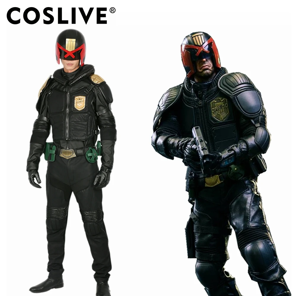 Coslive Judge Dredd костюм косплей из фильма наряд для взрослых большой размер Хэллоуина