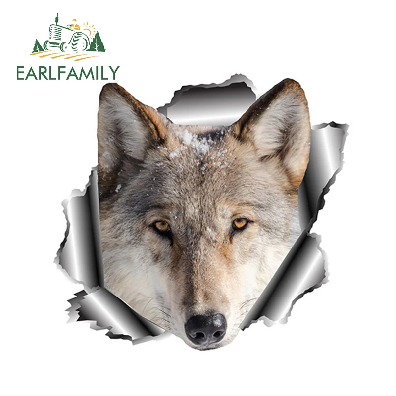 EARLFAMILY 13 см x 12 2 3D волк винил Стикеры рваные металлическая наклейка диких