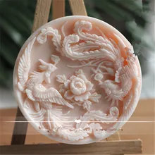 Дизайн Феникса, художественные формы для мыла, круглая силиконовая форма для изготовления натурального мыла, ароматерапия воском, гипсовая форма