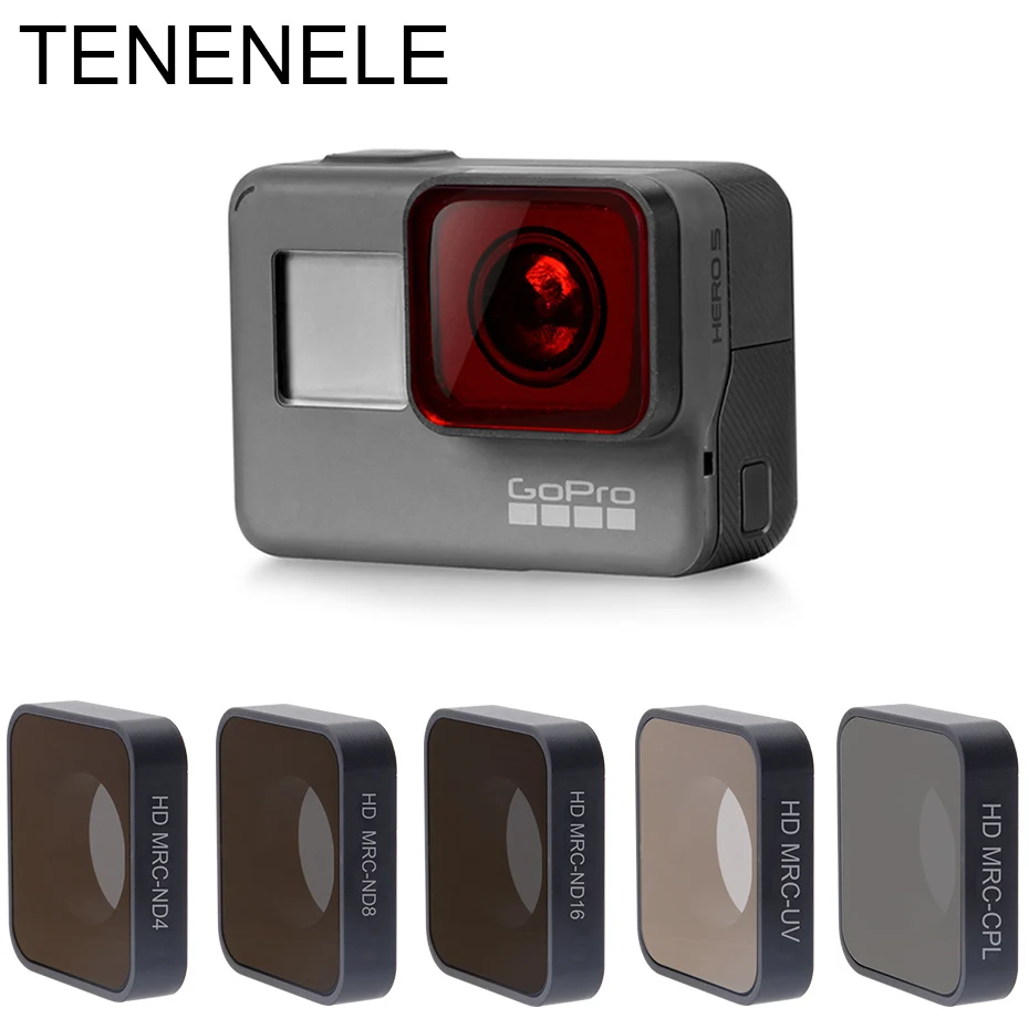 Фильтр для экшн камеры TENENELE GoPro Hero 5 6 ND 4 8 16 поляризационные УФ спортивные