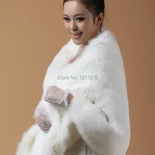 Большой размер Свадебная шаль из искусственного меха накидка меховая накидка на плечи высокое качество свадебный аксессуар свадебное пальто для женщин