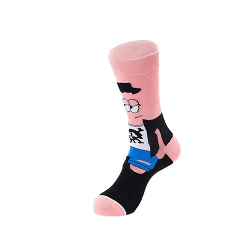 Funny fashion cartoon characters anime print unisex cotton socks colorful woman long socks novelty happy man crew socks - Цвет: 8