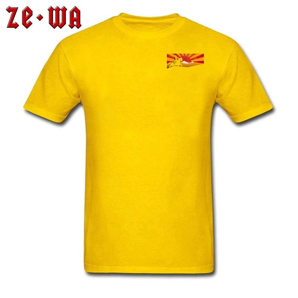 Tees Last Samurai Tee Shirts Summer/Fall Funny comfortable Short Sleeve 100% Cotton Round Neck Men Tshirts comfortable Last Samurai Chest yellow