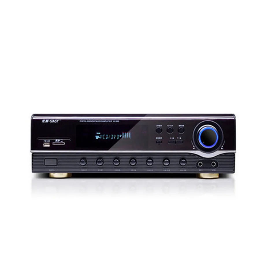 

AV-999 800W 5.1 home theater audio Karaoke Digital Amplifier Supports HDMI Fiber coaxial U disk SD card Bluetooth 4.0 microphone