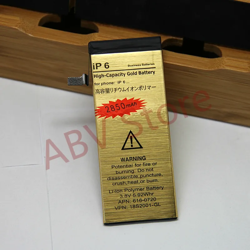 ABV нулевой цикл высокой емкости Золотой аккумулятор для iPhone 6 Батарея ip6