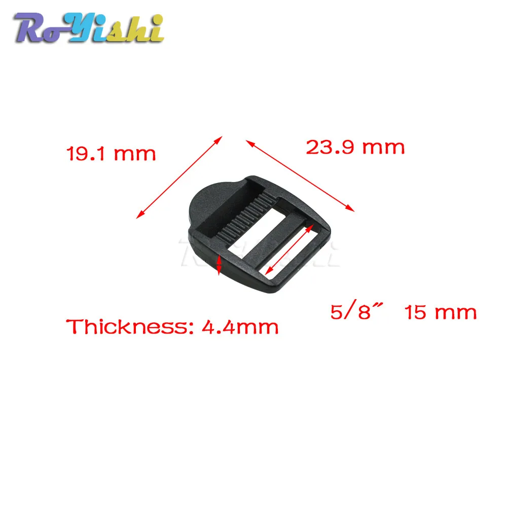 1 шт лестница замок слайдер пластиковые пряжки лямки рюкзака сетка черный - Цвет: Webbing Size 15mm