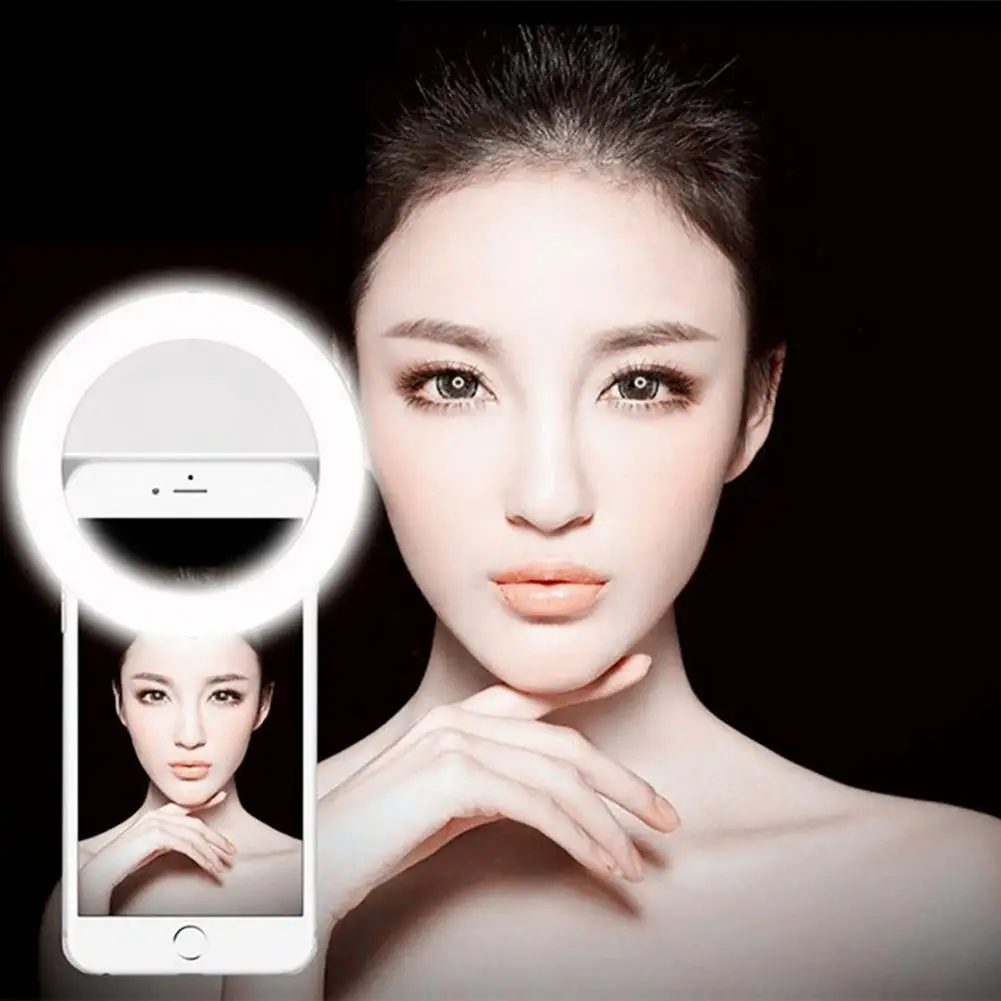 Rechargeable Selfie Ring Light Portable Flash Led Camera Phone Photography Enhancing Photography for Smartphone iPhone Samsung