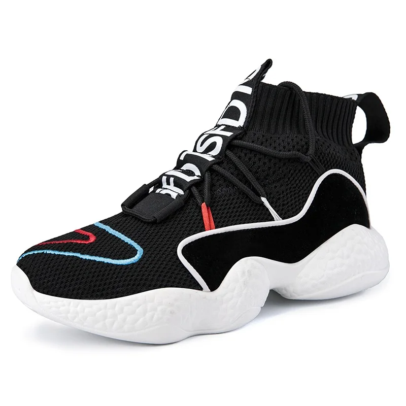 Баскетбольная обувь унисекс для мужчин и женщин, кроссовки для пустыни, 500, ультратонкие, ударопрочные, прогулочные Kanye 500 Boost, спортивный носок, обувь - Цвет: Черный