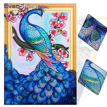 

Evershine Diamond Painting Cross Stitch Special Shape Peacock 5D Diamond Mosaic Diamond Embroidery Animals Home Decor 40x50cm
