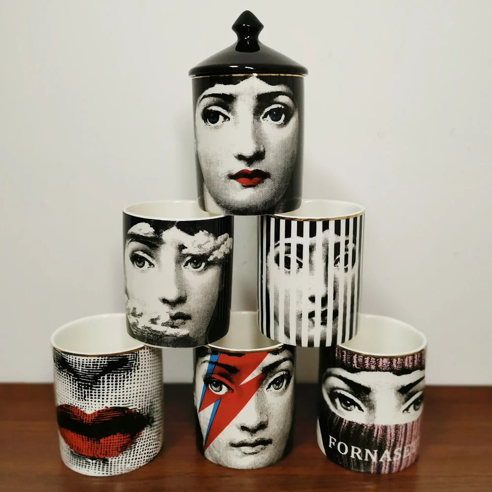 Fornasetti Подсвечники Канделябр Украшения Дома изысканный Керамика сахарной джеверлли хранения кувшин, чашка цветочных горшков под заказ домашний декор