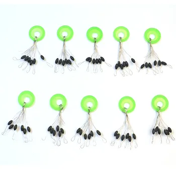 

FISH KING 10Pcs/lot 6 in 1 Size L Black Rubber Oval Fishing Tackle Bobber Floater Carp Fishing Accessories Peche Pesca