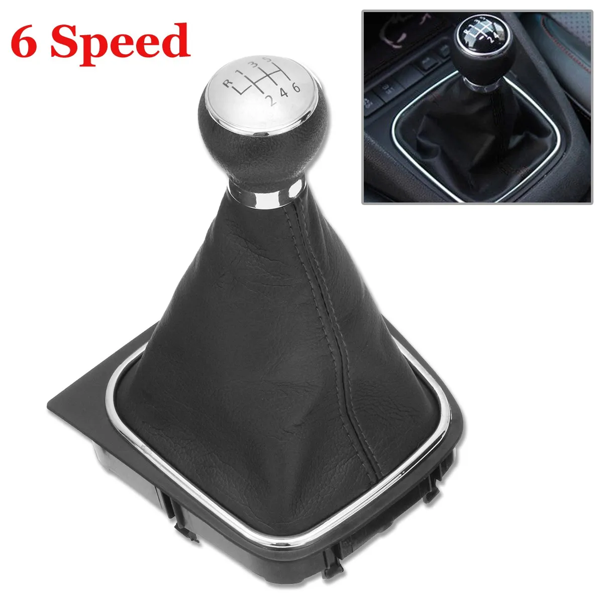Buy Car Black 6 Speed Gear Shift Knob Stick Lever