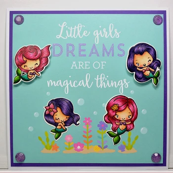 

Little Mermaids Clear Stamp DIY Stencil For Scrapbooking Handcraft Embossing Template Paper Cards Crafts Fun New Handmade