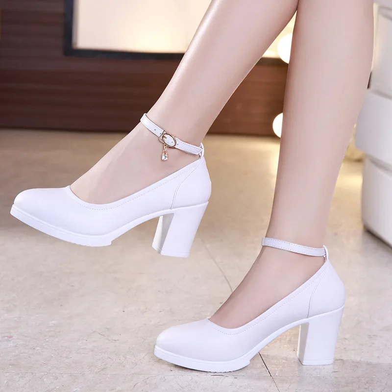 White 6CM Водонепроницаемая платформа; высокие каблуки, модель cheongsam туфли для подиума; Толстые со водонепроницаемой платформой; профессиональная рабочая обувь - Цвет: White 6CM