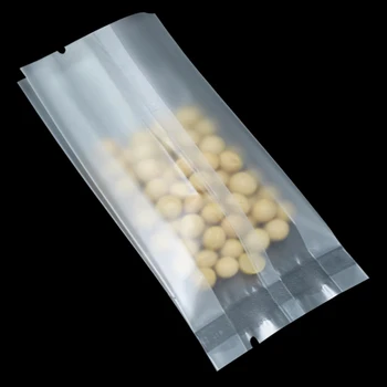 

200 Pieces/lot Matte / Clear Plastic Side Gusset Pouch Bag For Tea Snack Dried Food Storage Open Top Poly Organ Packaging Bags