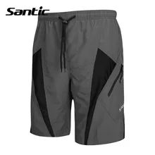 Santic Desmontable Cojín ropa deportiva Para Hombre Inamovible De Espuma Acolchado Pantalones Cortos de Ciclismo MTB Downhill Pantalones Cortos Grises Ciclismo C05017