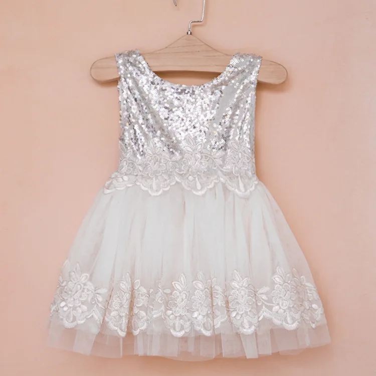 Free shipping Princess sleeveless sequined summer ball gowns lace party dress Kids Girls bling wedding dancing