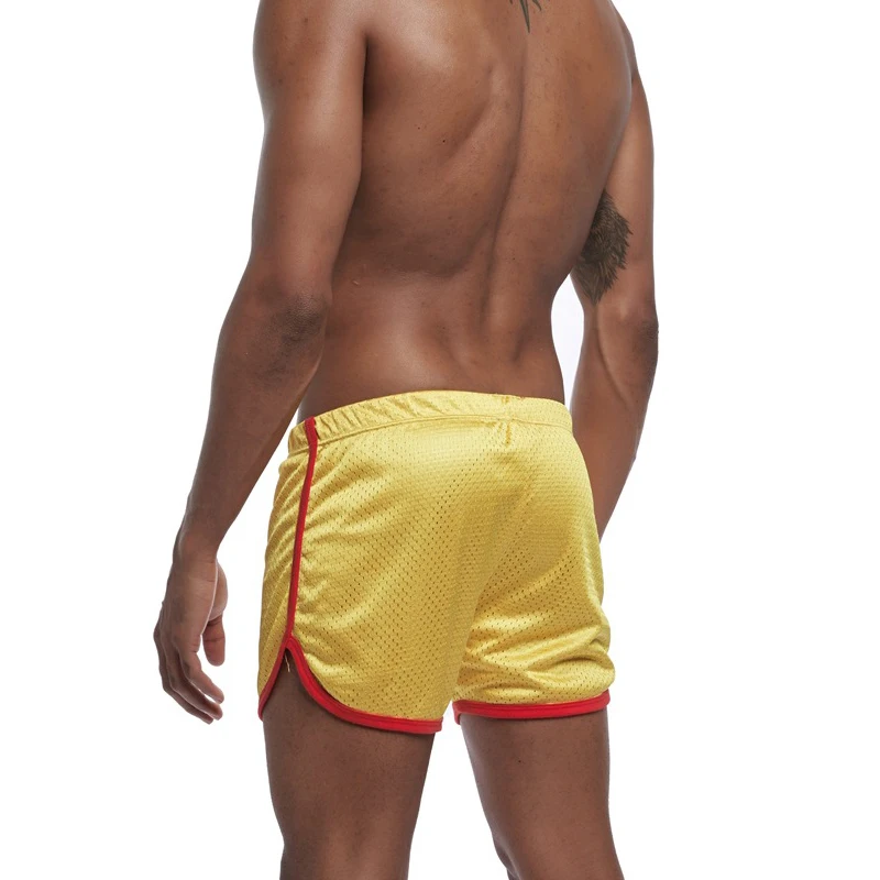 2018 г. Новые пикантные дышащие пляжные Для мужчин шорты модные однотонные сетчатые шорты быстросохнущая Лето тренировки Мужские Шорты для